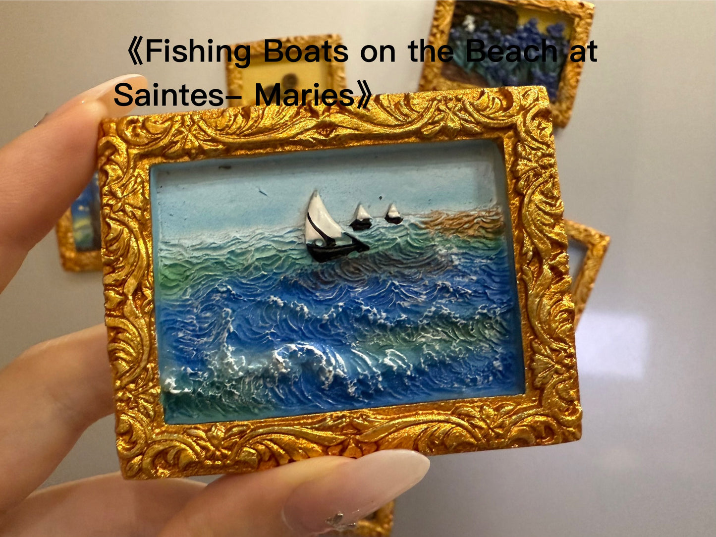 2. 3D Gold Frame Van Gogh Painting Fridge Magnets - Whole Set 6pcs