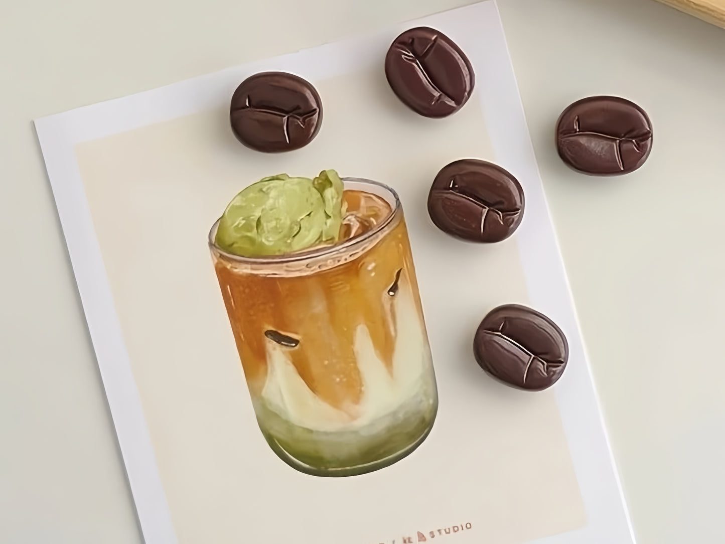 7. 3D coffee set fridge magnets