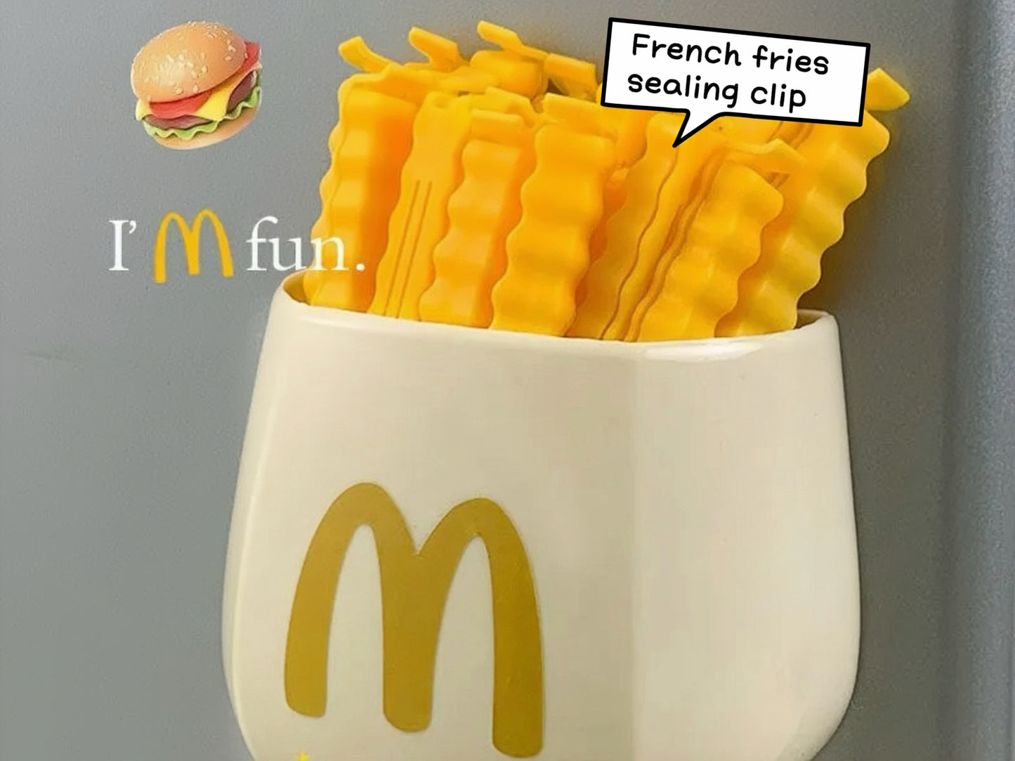 10. Large storage fridge magnets & French fries sealing clips