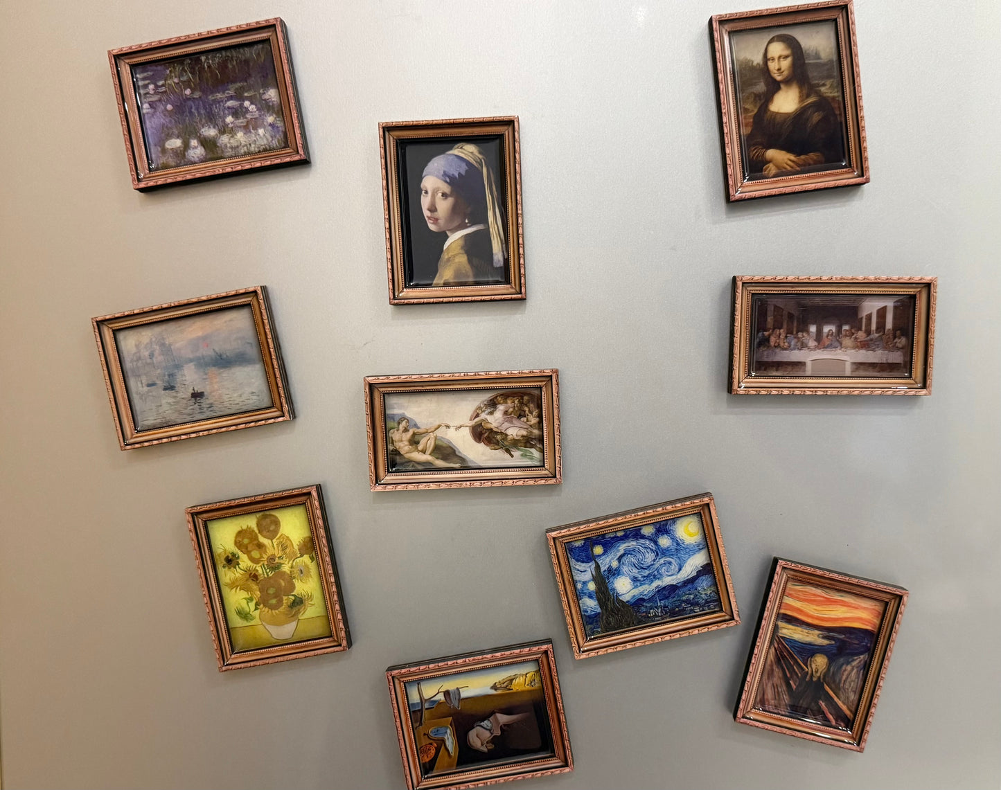 3. Wooden Frame World-famous Painting Series Fridge Magnets Whole set
