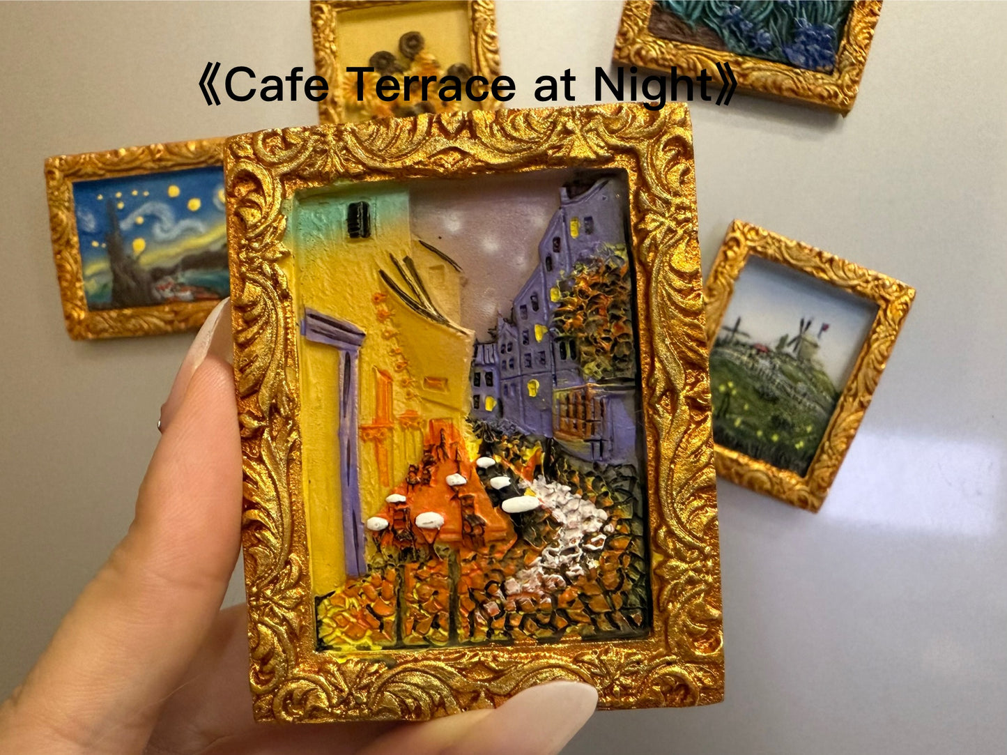 2. 3D Gold Frame Van Gogh Painting Fridge Magnets - Whole Set 6pcs