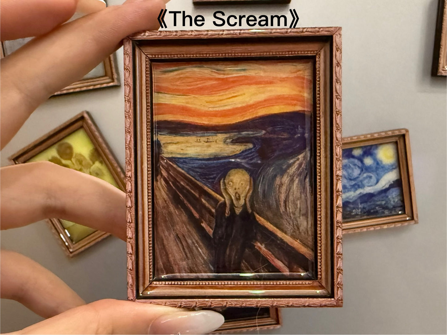 3. Wooden Frame World-famous Painting Series Fridge Magnets Whole set