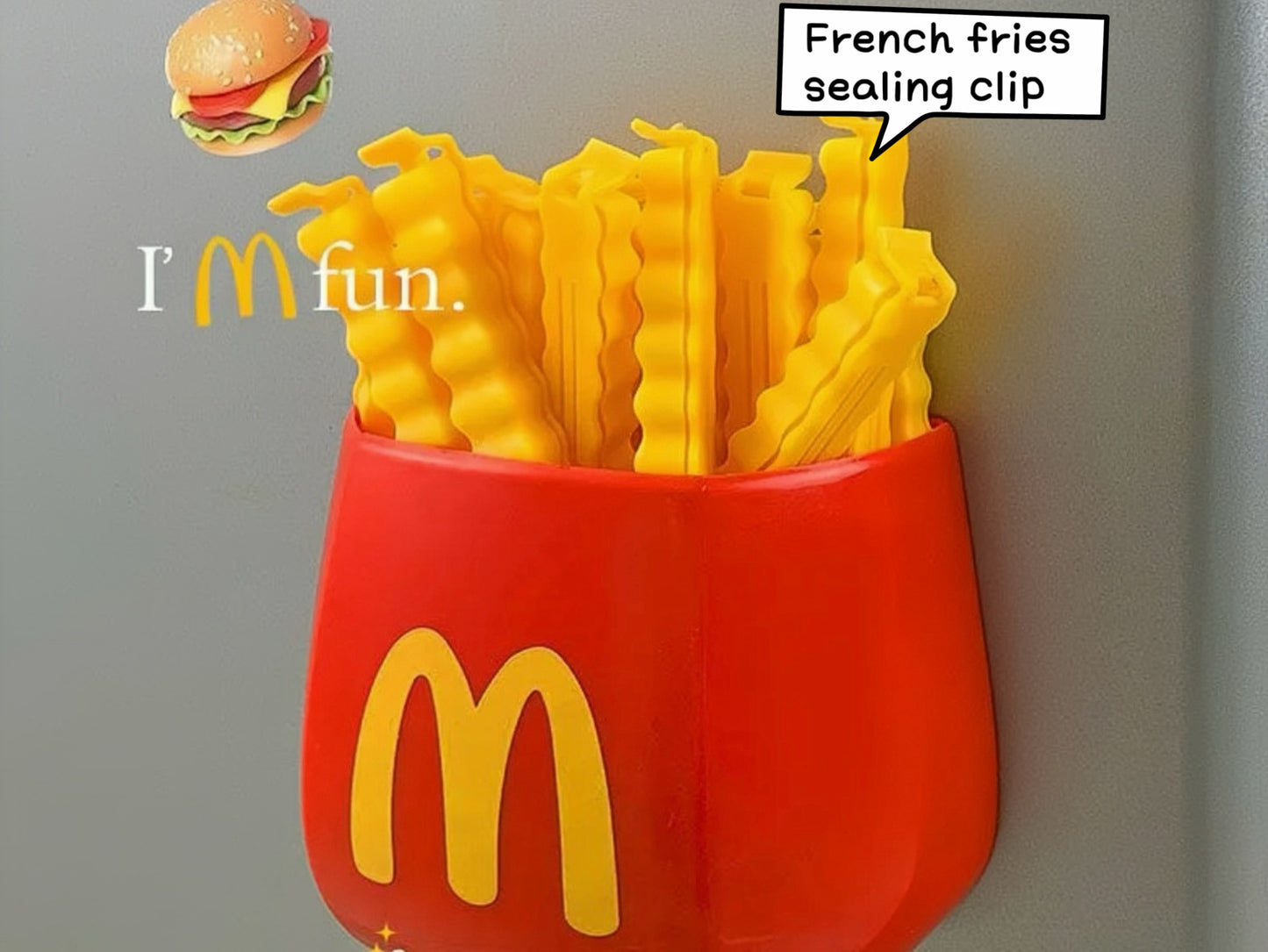 10. Large storage fridge magnets & French fries sealing clips