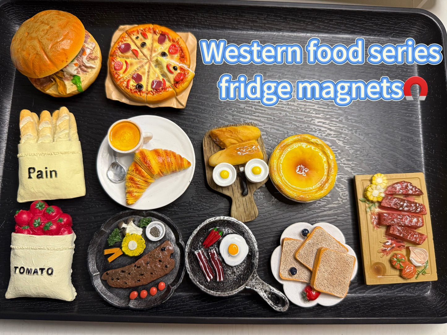 13. Western Food Series Fridge Magnets Set